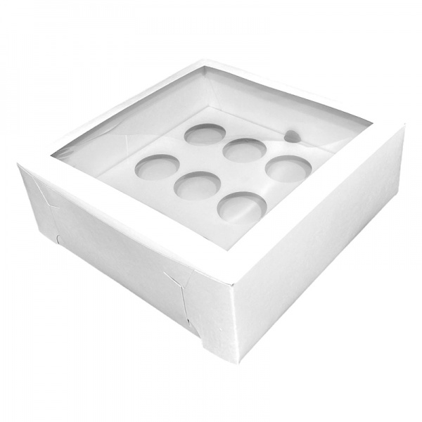 CUPCAKEWHE12100 - 12 Cupcake Self Assemble Window Box and Insert x 100